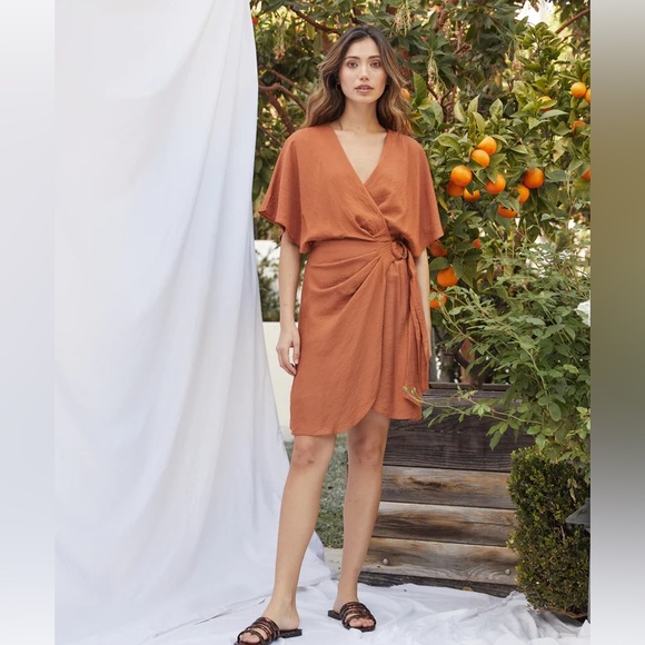 LUCY PARIS - Kellan Knee-length Ring Wrap Dress | Size S | - Picture 3 of 3